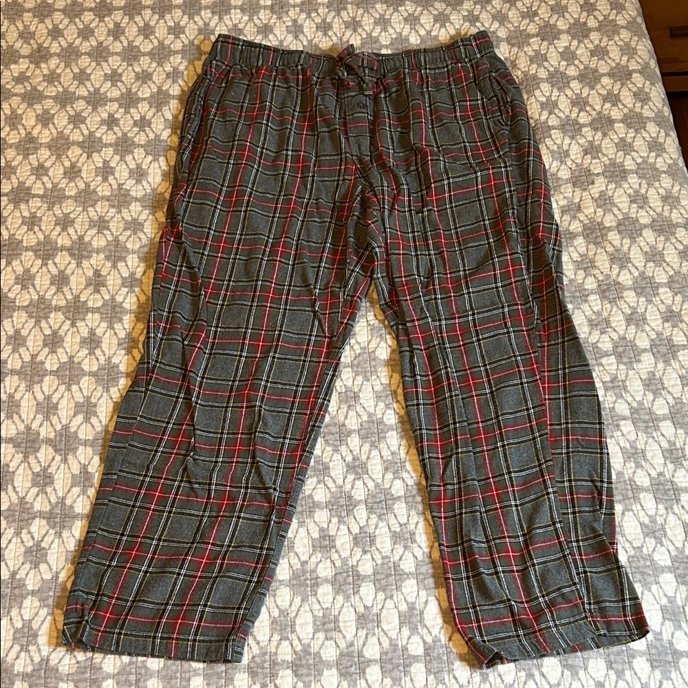 Eddie Bauer Red and Gray Plaid Pajama Pants